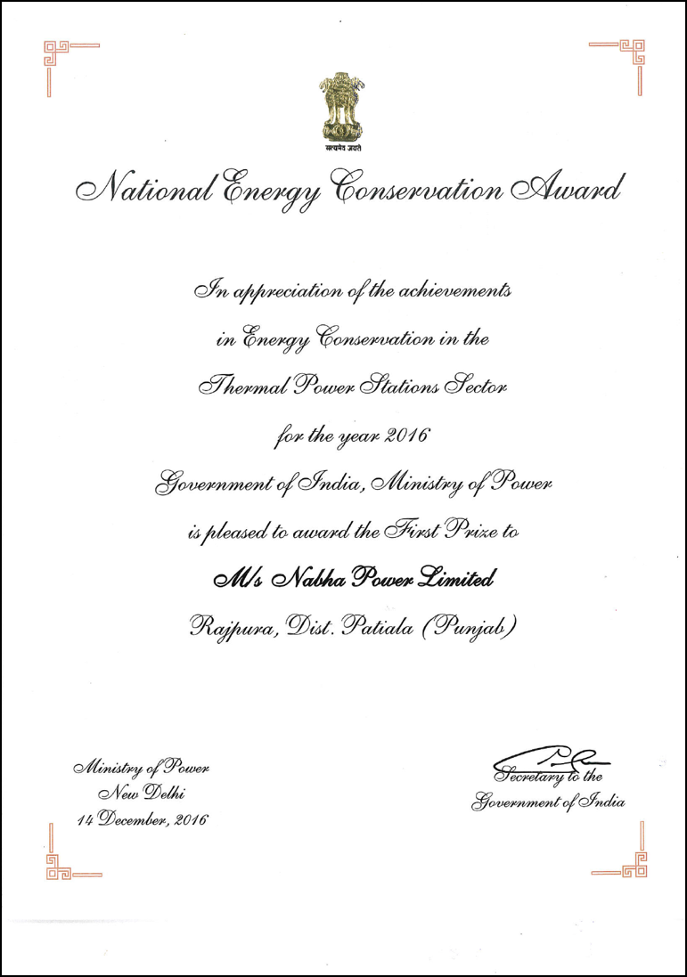 National Energy Conversation Award