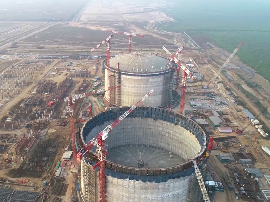All roofed-up! Tank-1 of the Dhamra LNG Tanks project stands tall in the background